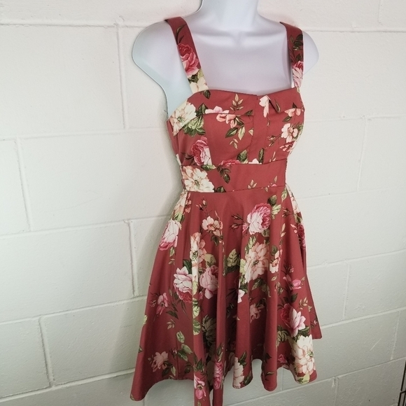 IXIA pink floral pinup swing rockabilly dress Retro Coquettw - Picture 9 of 11